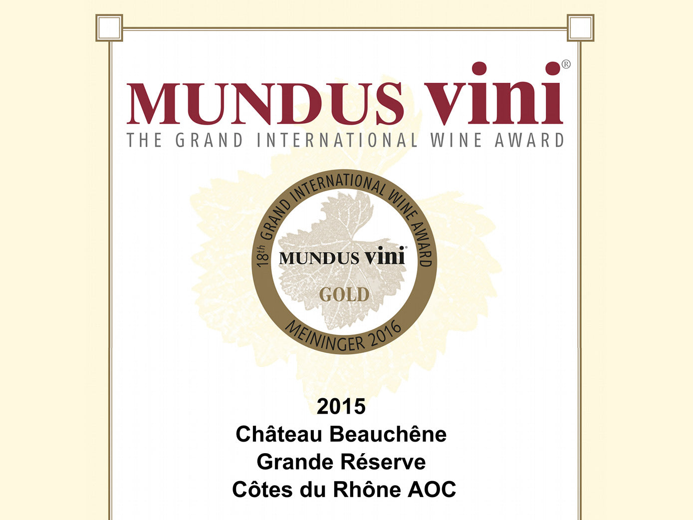 Mundus Vini - Gold Medal